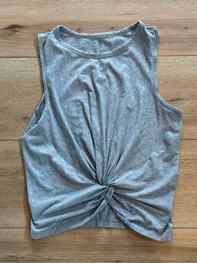 lululemon Light Grey Twist-Front Crop Tank
